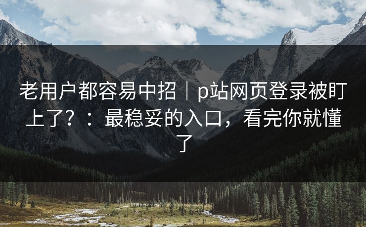 老用户都容易中招｜p站网页登录被盯上了？：最稳妥的入口，看完你就懂了